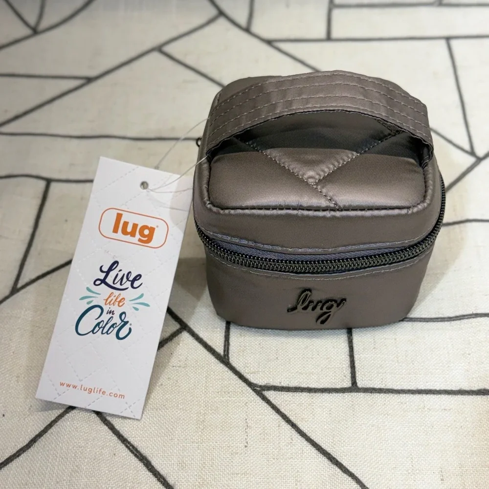 Lug Mini Swiz Jewelry Box OS Metallic Pearl Quilted Travel Case NWT